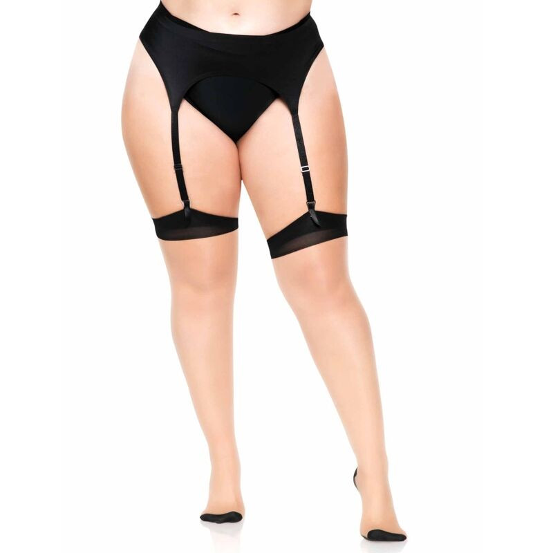Leg Avenue – Prémium, áttetsző combfix, kubai sarokkal - Image 3