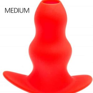 Plug Tunnel Stretch – közepes méretű anális tágító vörös 13x6,4 cm