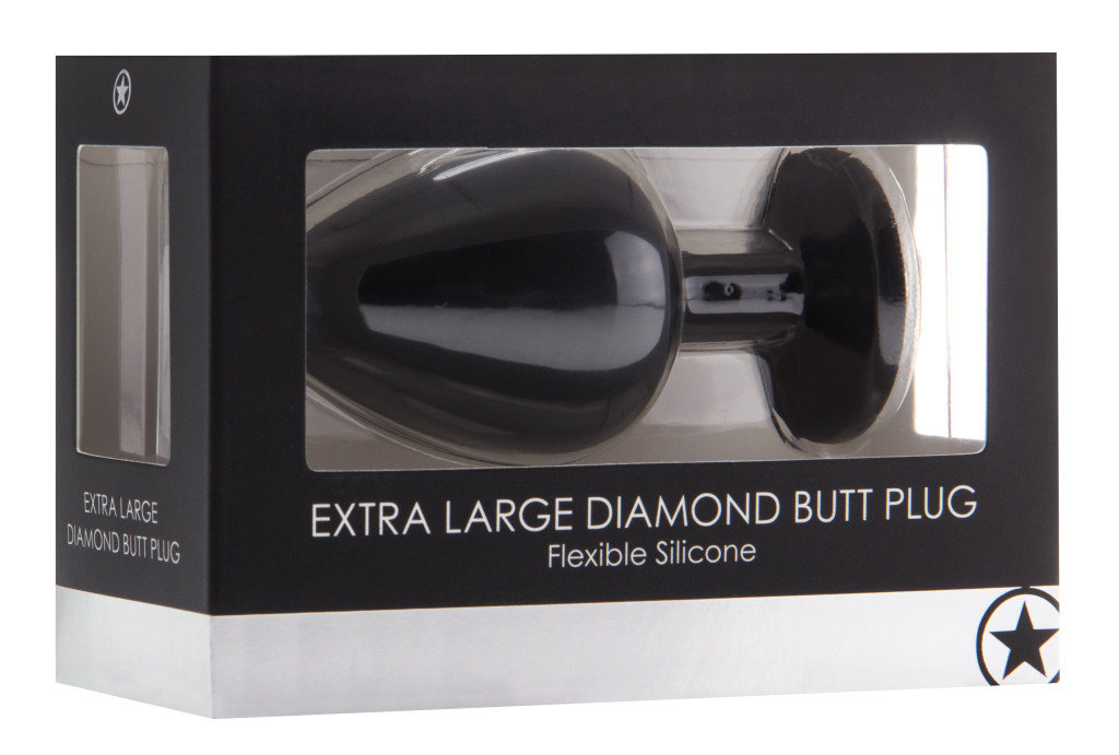 Plug Diamond Extra Large – prémium fekete plug 8 x 4,4 cm - Image 2