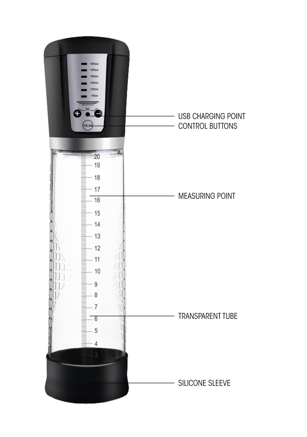 Automatikus péniszpumpa – prémium vákuum eszköz 20x6 cm - Image 3