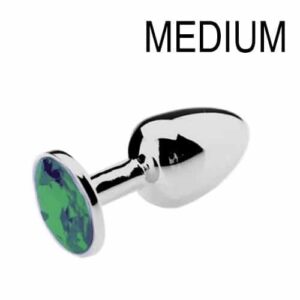 Zöld ékszer fenékdugó – 7 x 3,4 cm prémium érzékiségért