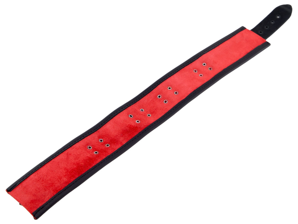 Bőrnyaklánc 3 karika – vörös-fekete design - Image 6