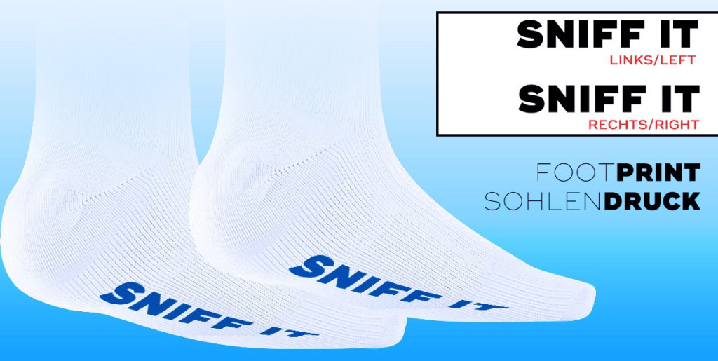 SNIFF IT 2 – stílusos zoknik fehér-narancs-kék színben - Image 5