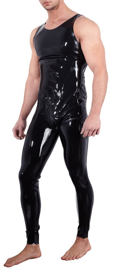 Latex elegáns kezeslábas cipzárral