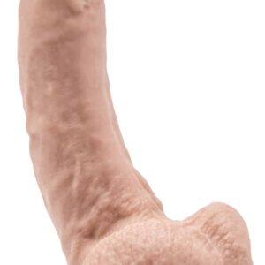 Prémium 20 cm-es bőrszínű dildó golyókkal