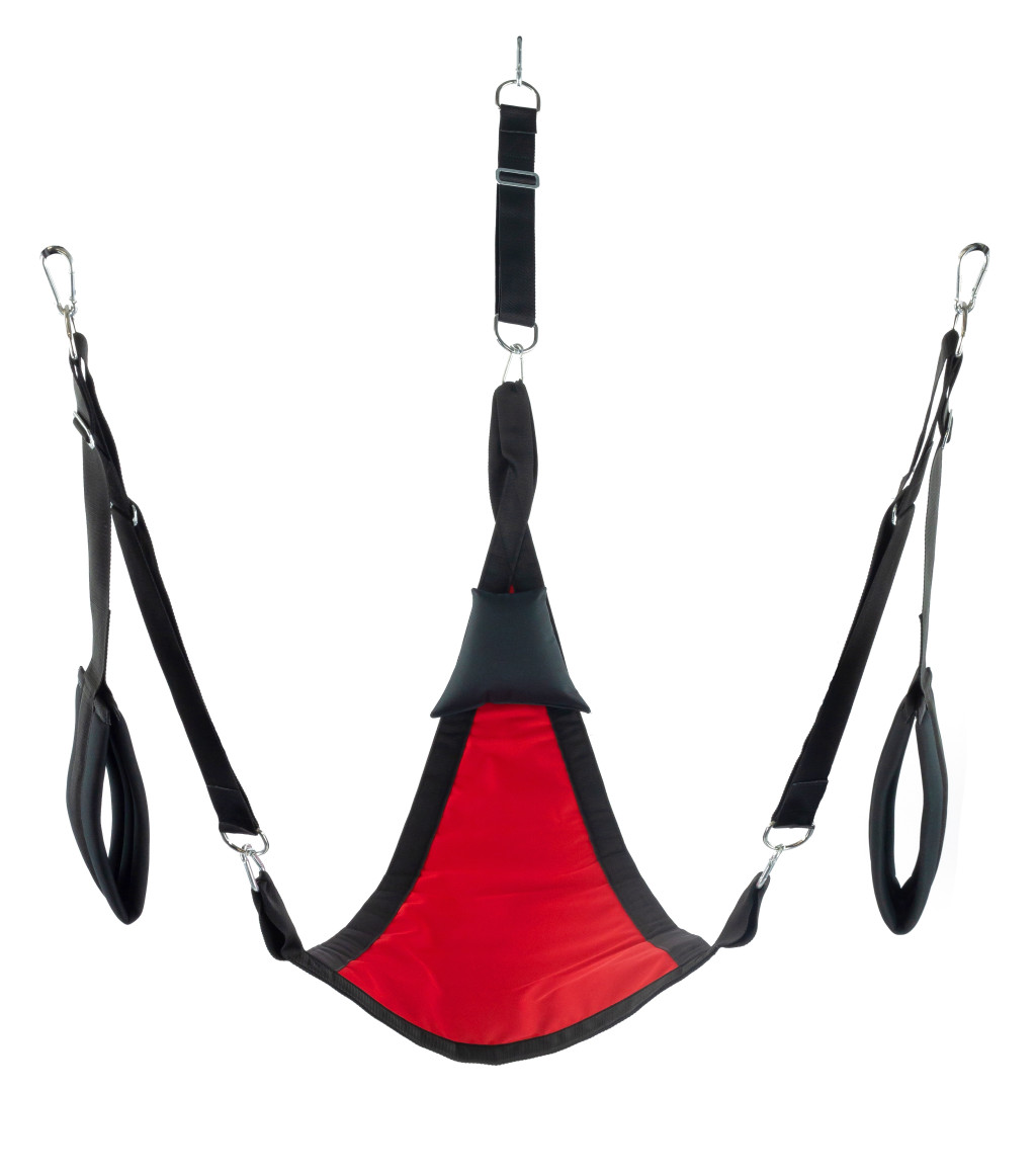 Triangle Fabric Sling - teljes szett, vörös intim kiegészítő