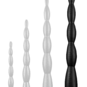 XL hosszú fekete gyöngyös dildo - érzékiség prémium minőségben
