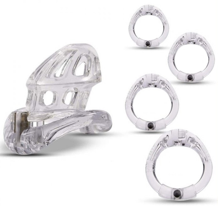 Beam Chastity Cage – átlátszó intim zár 6 x 3 cm - Image 2