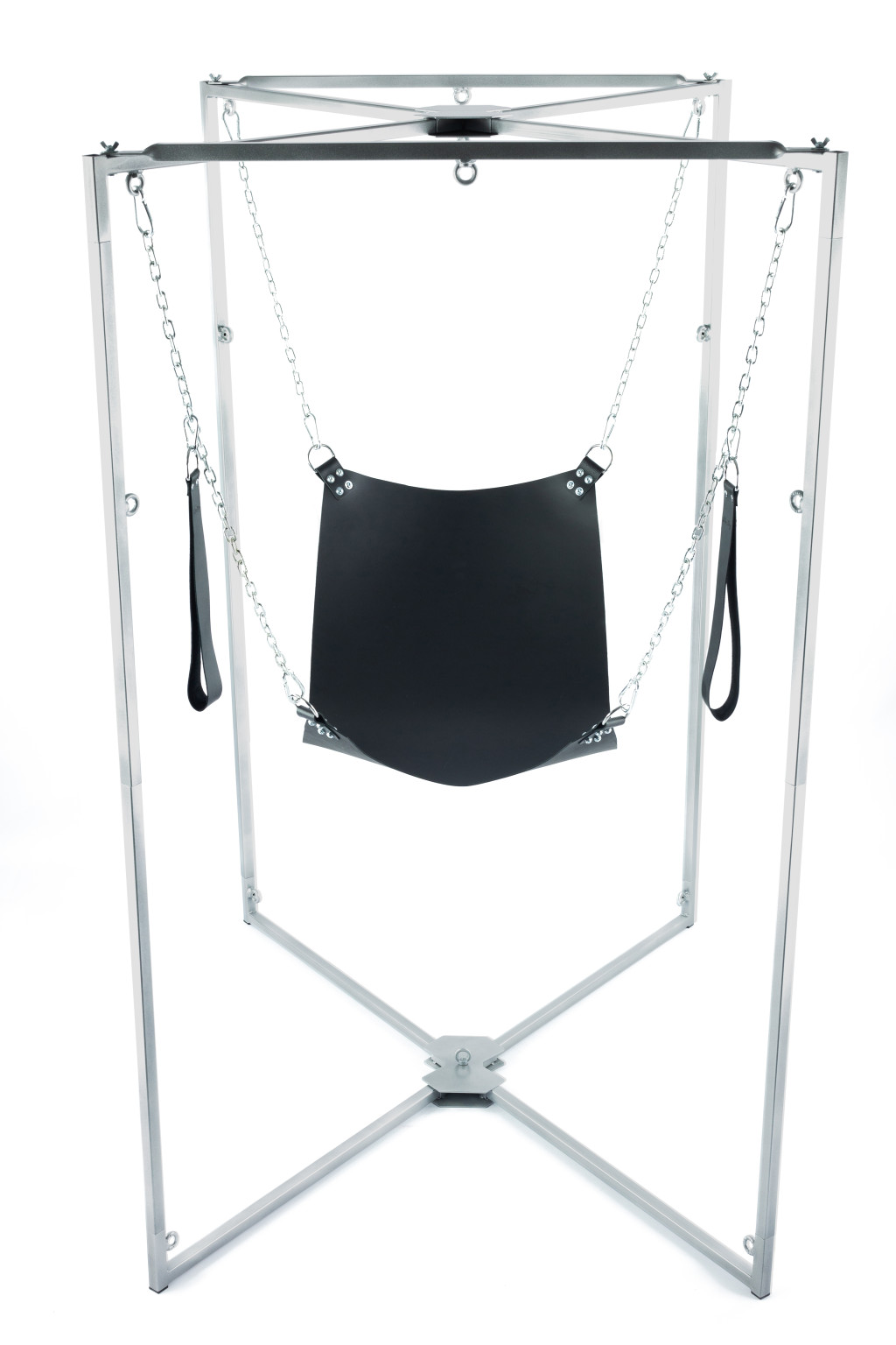 Kit Sling - prémium fekete bőr szegecses harisnya