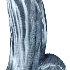 Prémium szilikon vibrátor – 18 cm fekete-fehér dizájn