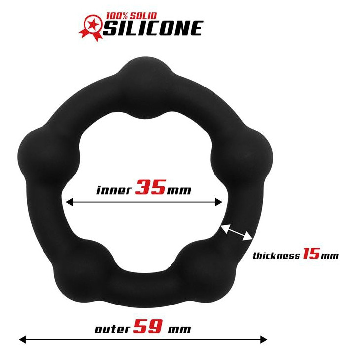 Silicone Cockring – elegáns fekete péniszgyűrű 35mm - Image 3