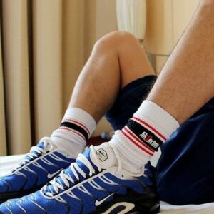 White Socks Sk8erboy Deluxe – stílusos fehér-piros zokni