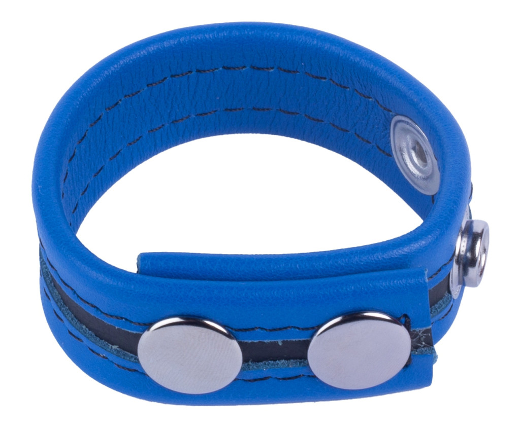 Tippy Blue – bőr péniszgyűrű prémium kényelemmel - Image 2