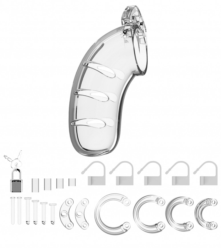 ManCage Chastity Cage Model 03 – átlátszó férfi önmegtartózkodó ketrec - Image 3