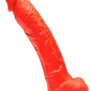Prémium szilikon dildó - 26 x 5,8 cm, piros