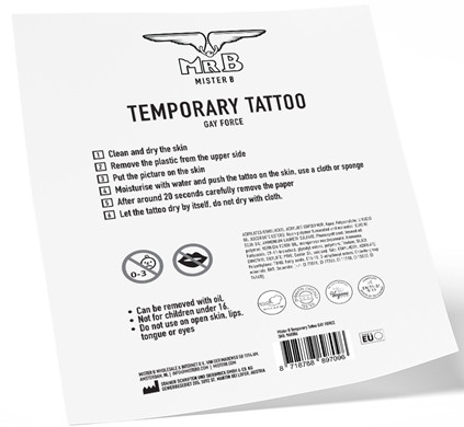Ephemeral Tattoo GAY FORCE – időtlen tetoválás 10 x 15 cm - Image 3