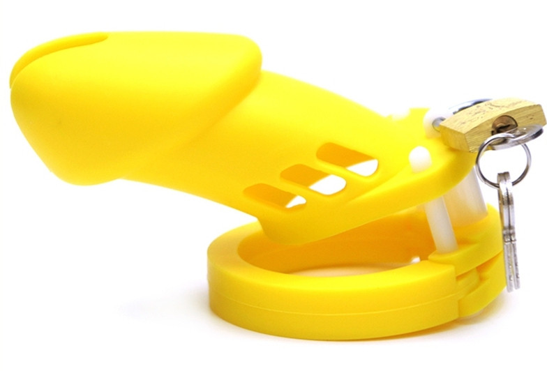 Bran – sárga szilikon chastity cage, érzéki izgalomhoz - Image 2