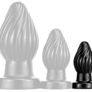 Spiral Plug S - ívelt anális kiegészítő, 7x3,5 cm, fekete