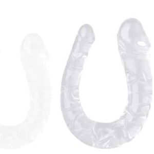 Átlátszó dupla dildó – Jelly L 17 x 4,5 cm