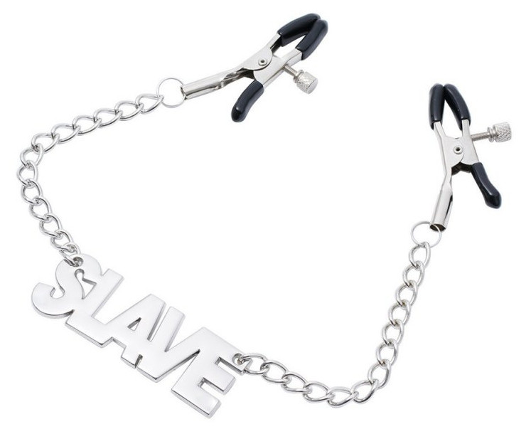 Rabszolgalemezes mellbimbó csipesz 40 cm - érzéki felfedezéshez