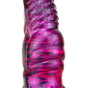 Fantasy Nirp – érzéki szilikon dildo 15 cm, lila-fekete