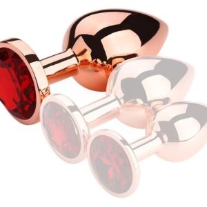 Bijou Rouge – prémium piros arany anális plug L 8,5 x 4 cm