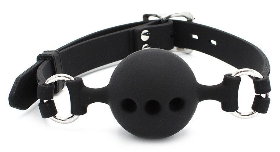 Pierced Ball Gag – érdekfeszítő 43 mm-es golyóbiggyes - Image 2