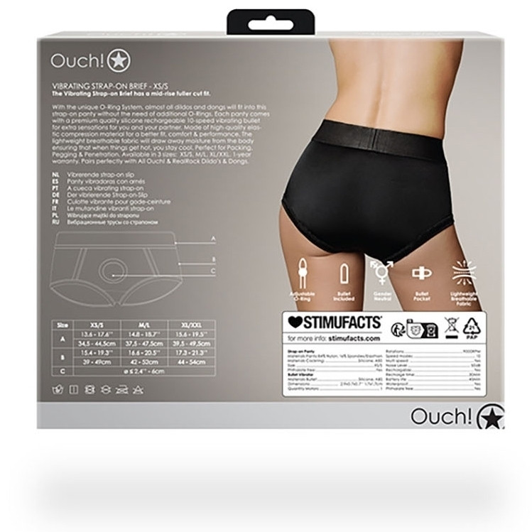 Vibráló tanga – fekete strap-on alsónemű - Image 4