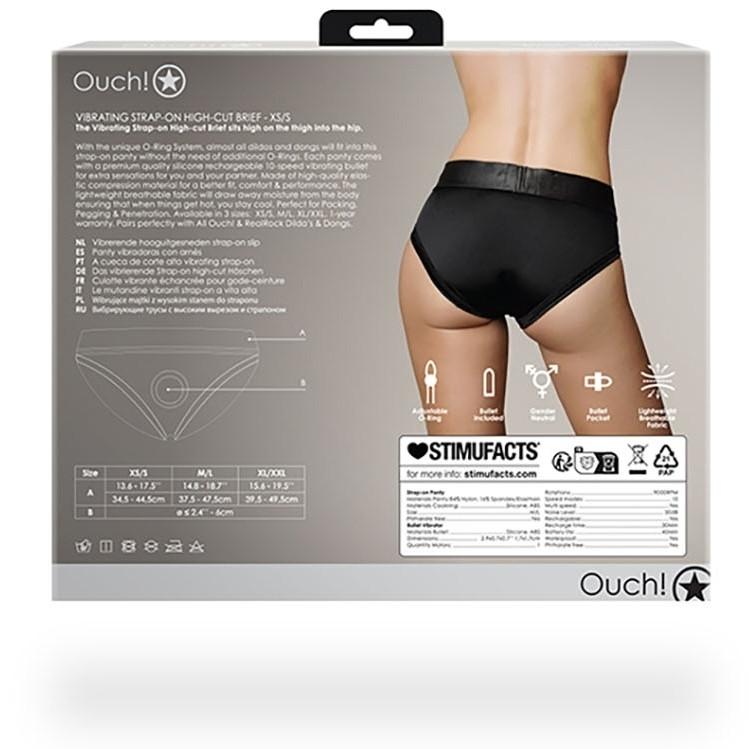 Strap-On High Cut Brief – fekete erotikus alsónemű - Image 4