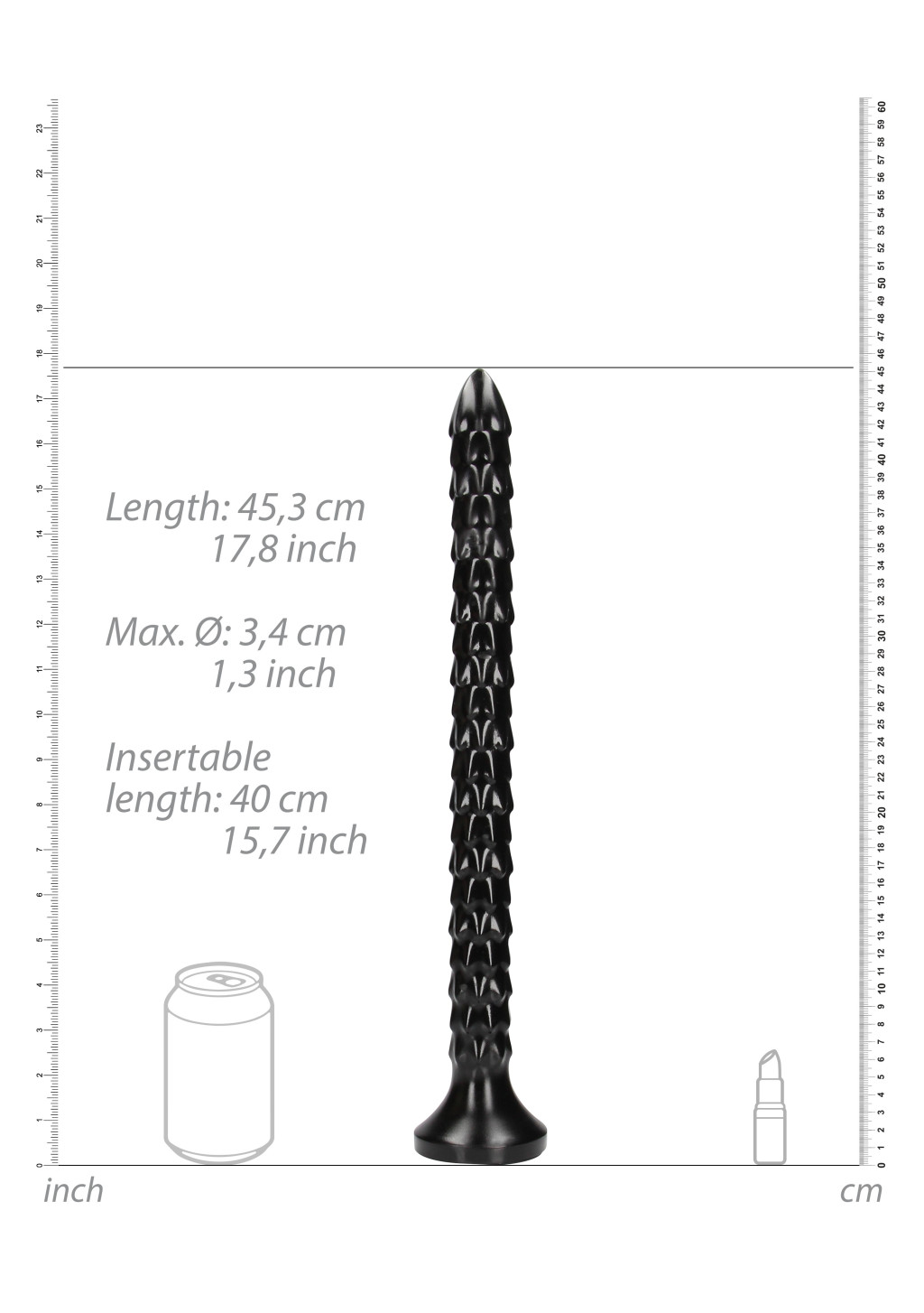 Hosszú, orgazmus fokozó anális kígyó dildo (M) 40x3,5cm - Image 6