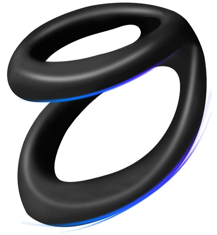Double Cockring Uplift – Vékonyító péniszgyűrű feketében