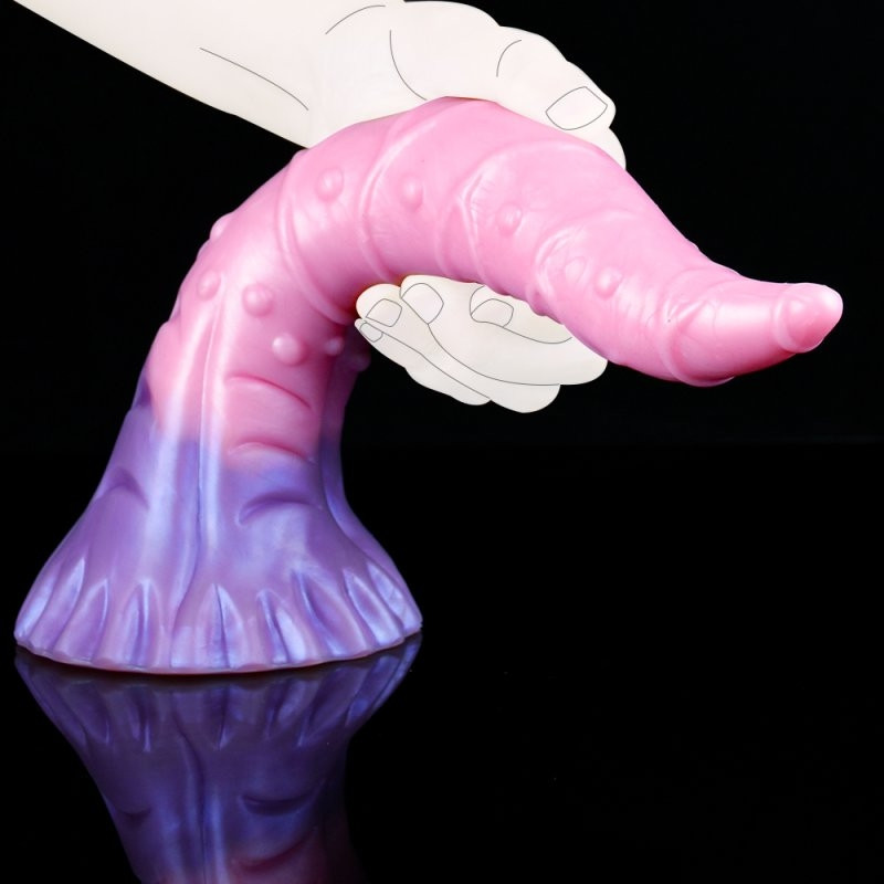 Pinky Tongue – érzéki dildó pink-lila színben 25 x 5.5 cm - Image 9