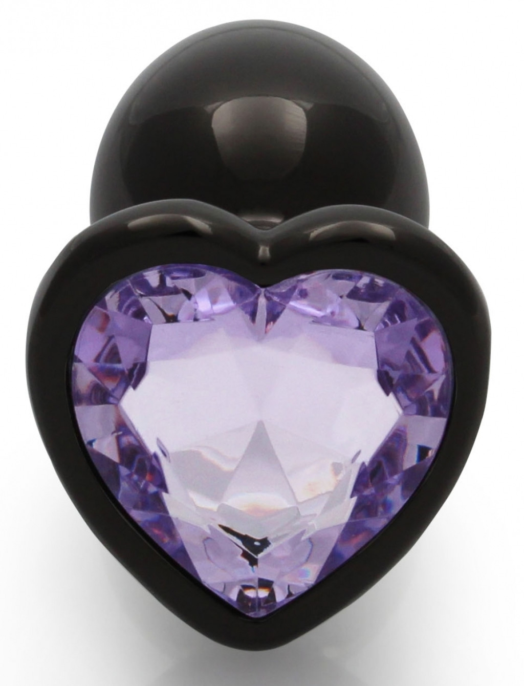 Bijou Heart Gem S – prémium anális kő, fekete-lila 6 x 2.6 cm - Image 6