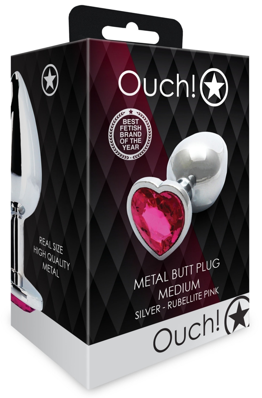 Bijou Heart Gem M – ezüst-rózsaszín anális gyöngy 7 cm - Image 2