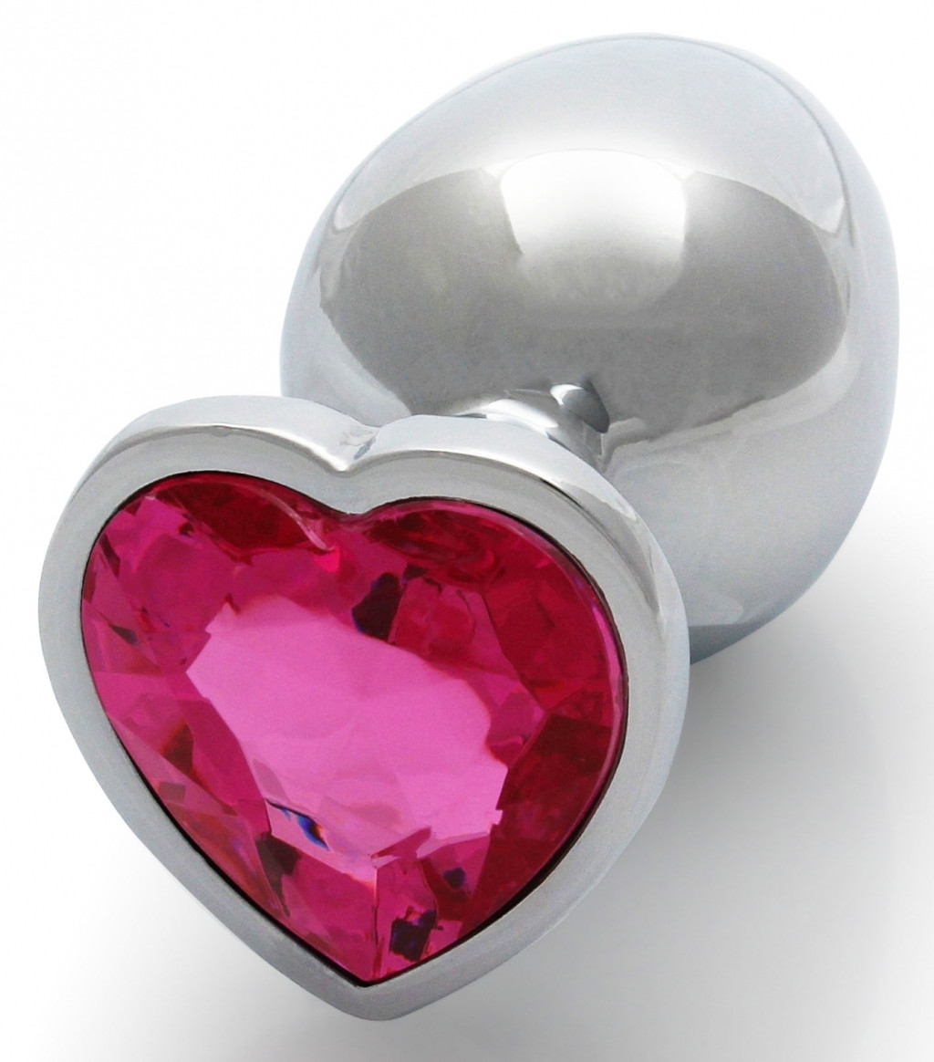 Bijou Heart Gem M – ezüst-rózsaszín anális gyöngy 7 cm - Image 5