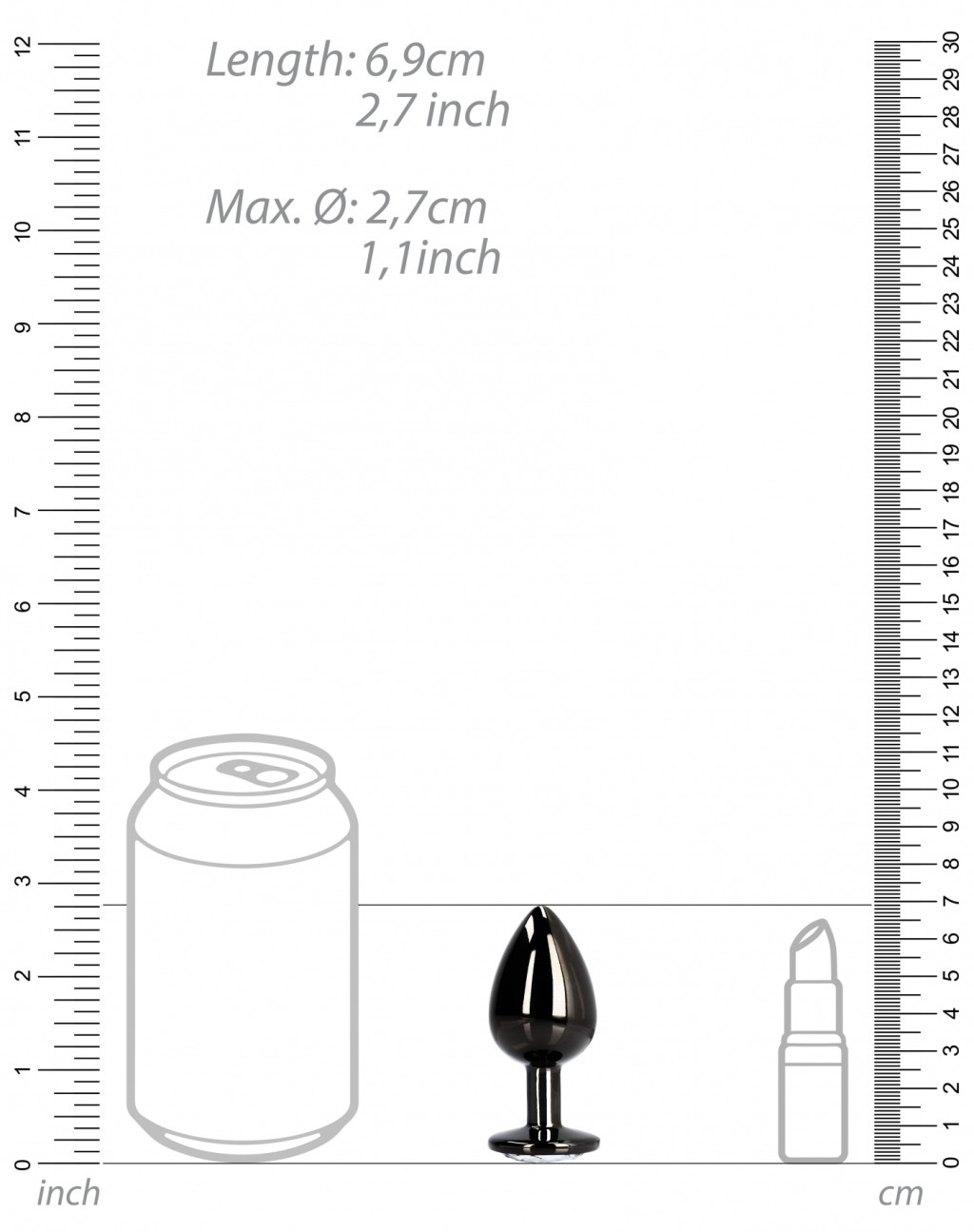 Bijou – fekete átlátszó kerek gem anális izgató 6x2.6cm - Image 5