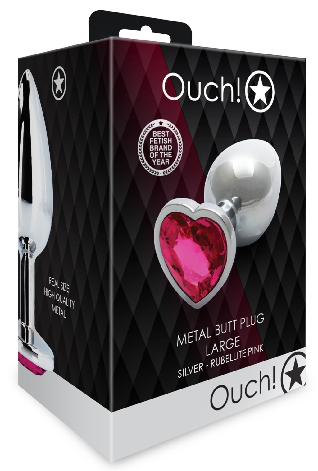 Bijou Heart Gem L – prémium ezüst-rózsaszín anális kényeztető - Image 2