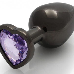 Bijou Heart Gem L – fekete-lila anális kényeztető 8x4 cm