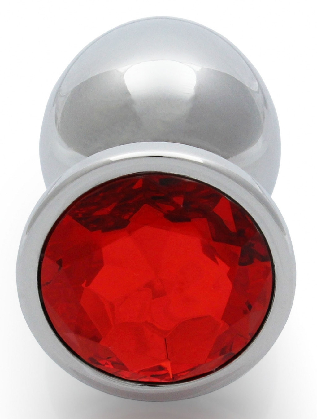 Bijou – ezüst-piros kerek anális gyöngy 8 x 4 cm - Image 3