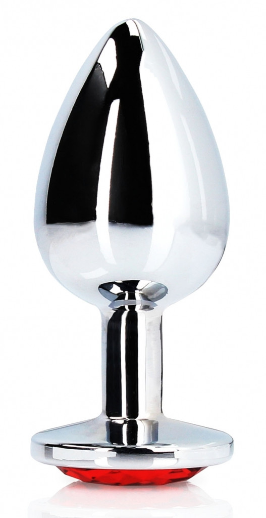 Bijou – ezüst-piros kerek anális gyöngy 8 x 4 cm - Image 4