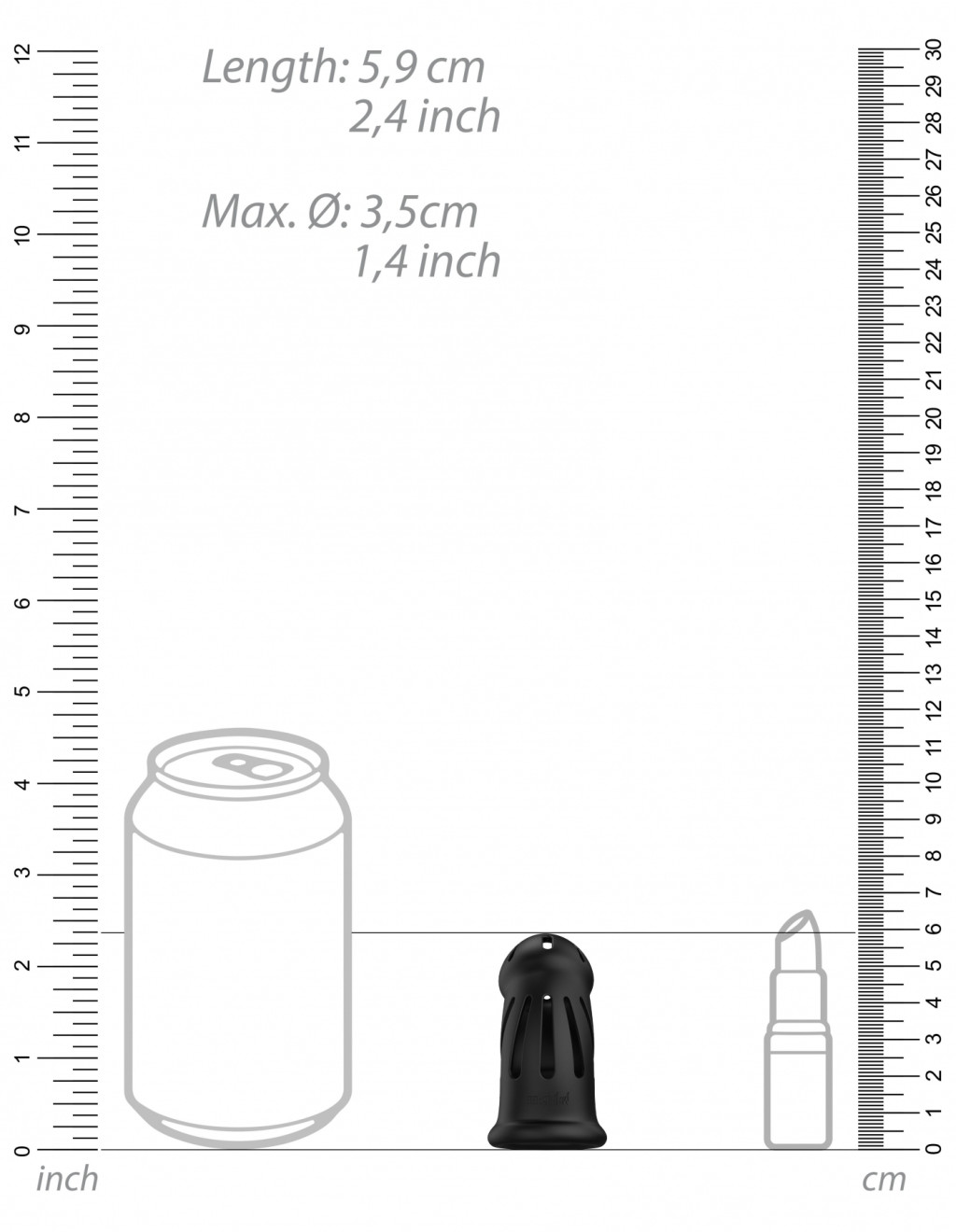ManCage 27 – prémium férfi kínzóketrec fekete 9.6 x 3.5 cm - Image 5