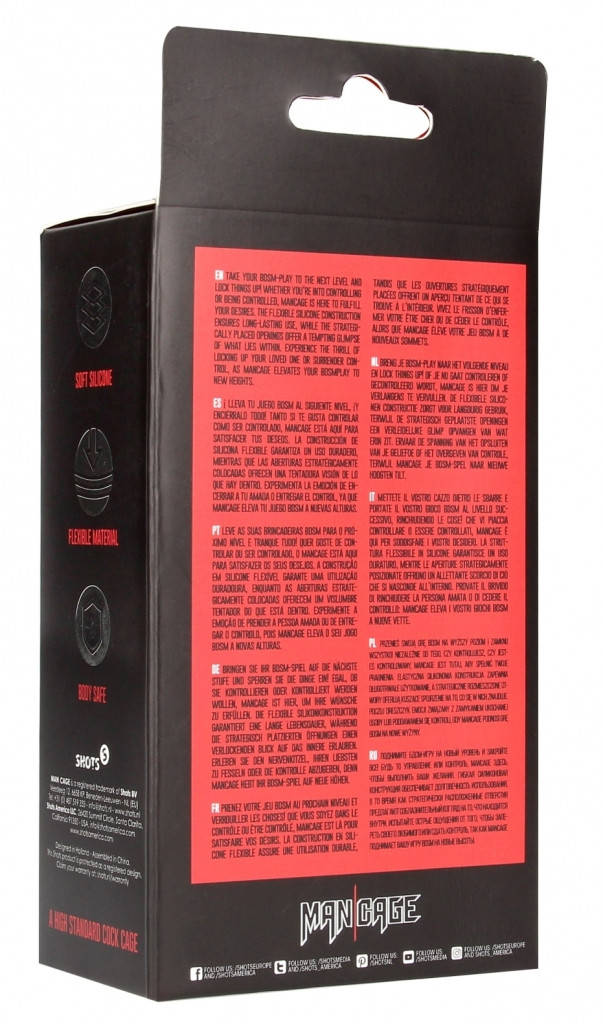 ManCage 27 – prémium férfi kínzóketrec fekete 9.6 x 3.5 cm - Image 6