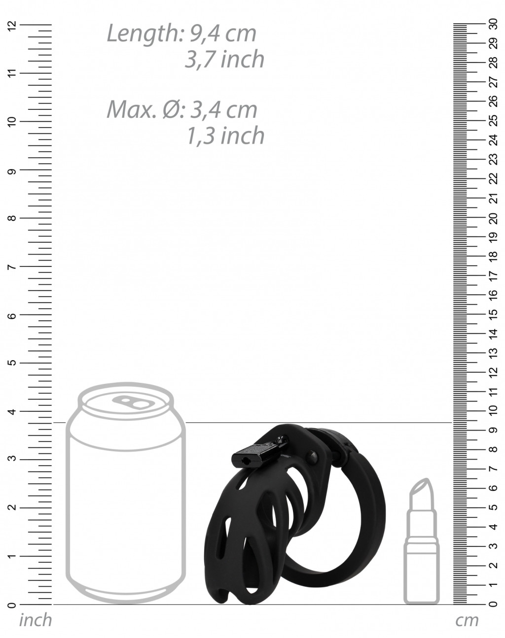 ManCage 24 - prémium fekete kontrolláló surrogátus 9x3,5 cm - Image 5