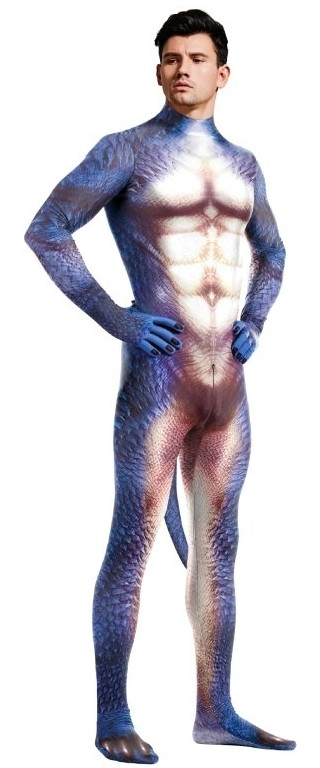 Blue-White Raptus – dinoszaurusz cosplay jelmez - Image 3