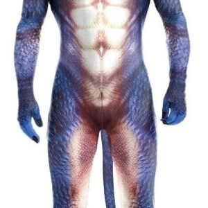 Kék-Fehér Raptus Dinoszaurusz Cosplay Jelmez