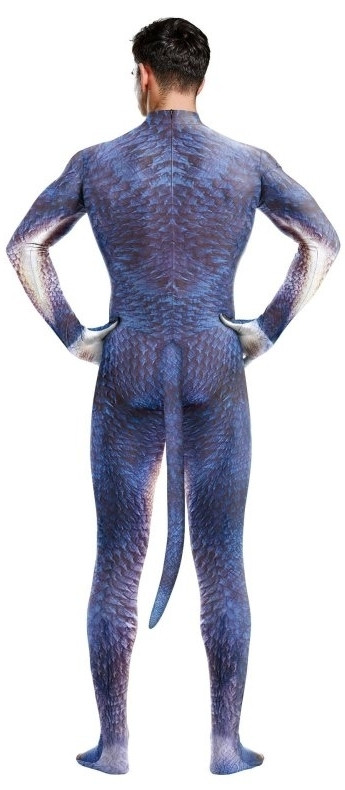 Kék-fehér Raptus dinoszaurusz jelmez cosplayhoz - Image 2