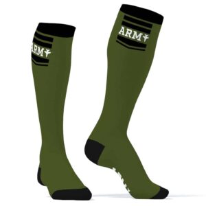 Hanky Army SneakXX – divatos zöld magas zoknik