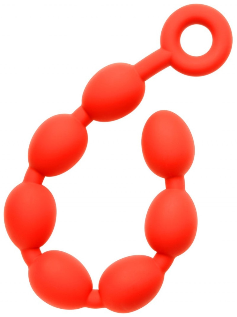 Anal golyók - Stretch Eggs S, 43 x 4 cm, piros