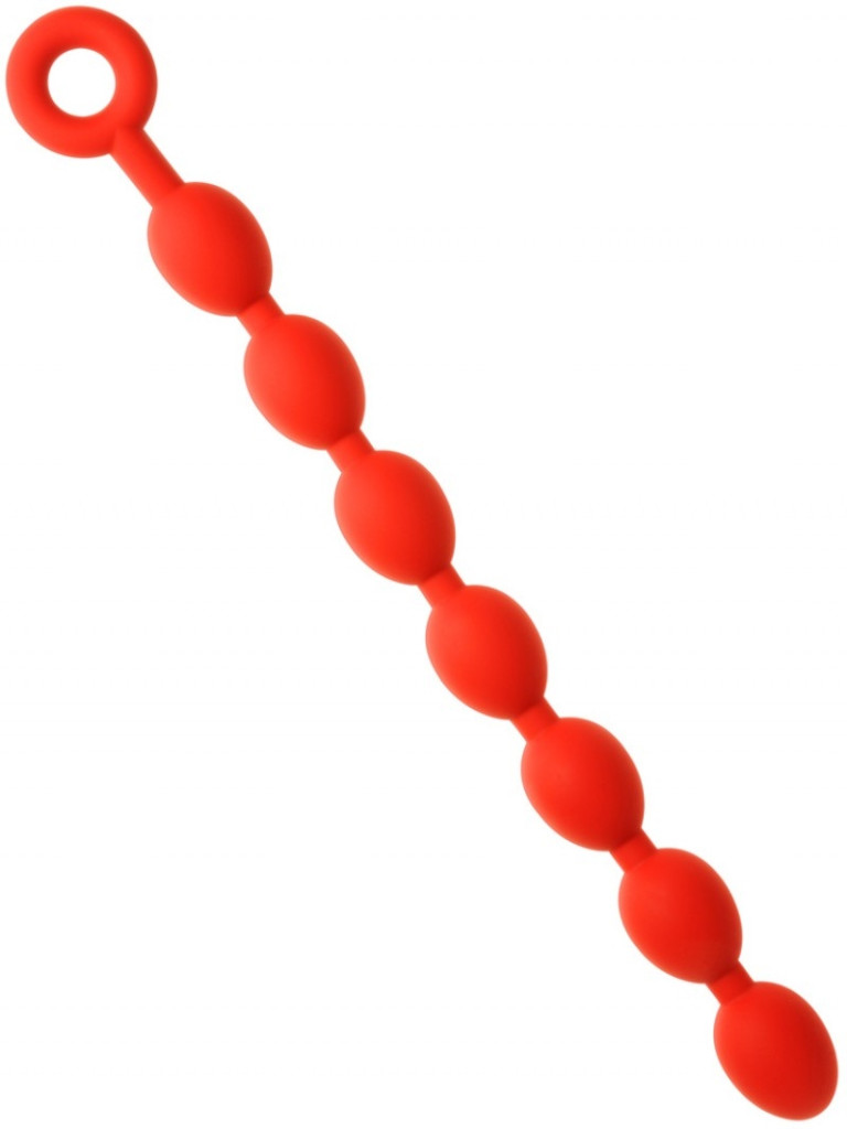 Anal golyók - Stretch Eggs S, 43 x 4 cm, piros - Image 2