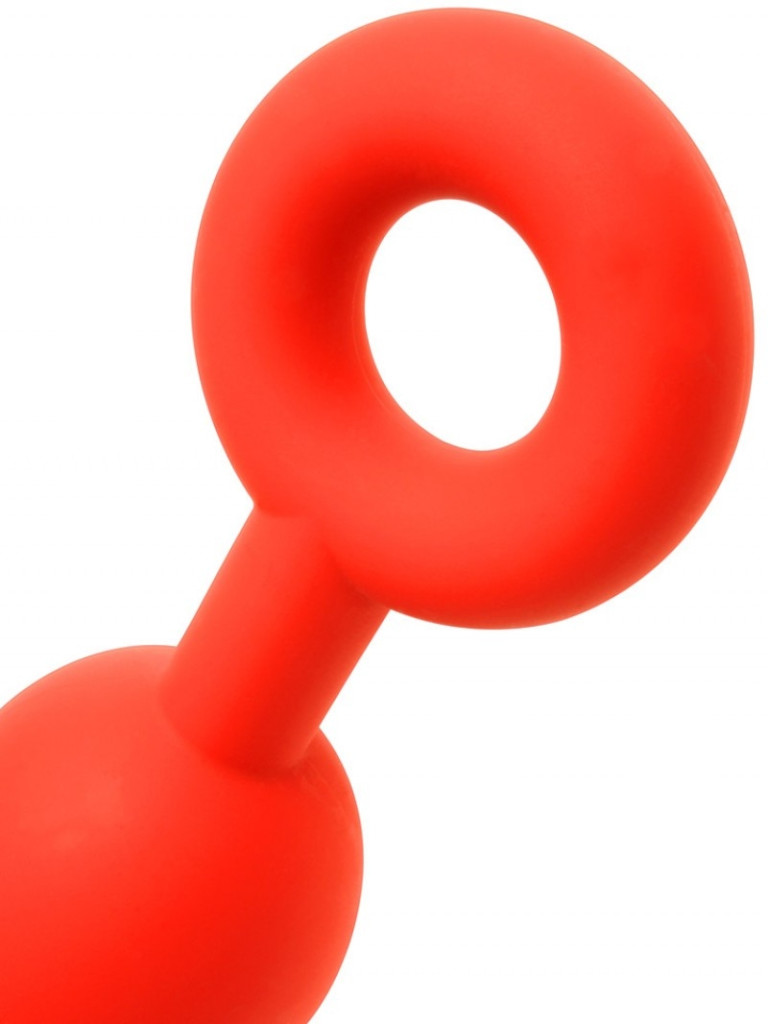 Anal golyók - Stretch Eggs S, 43 x 4 cm, piros - Image 3